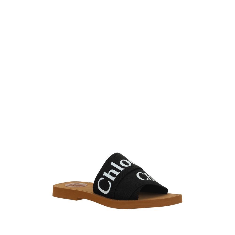 Chloé Schwarze Baumwoll-Espadrilles-2