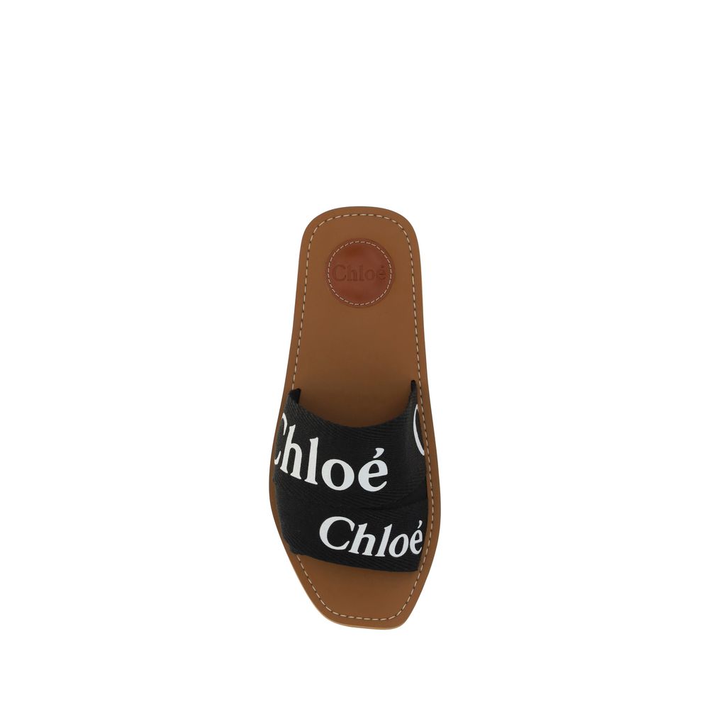 Chloé Schwarze Baumwoll-Espadrilles-4