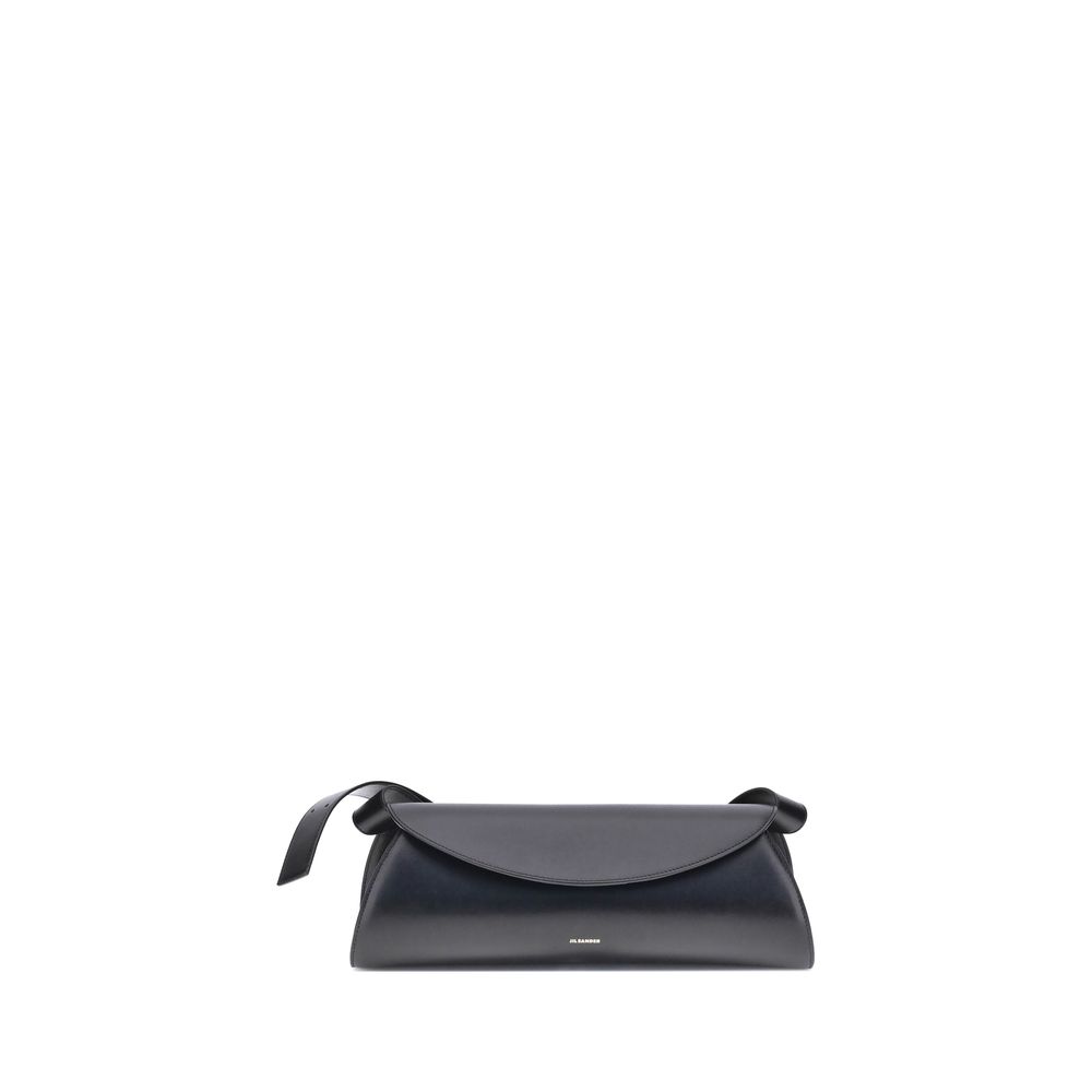 Jil Sander Schwarze Bos Taurus Kalbsleder Schultertasche-1