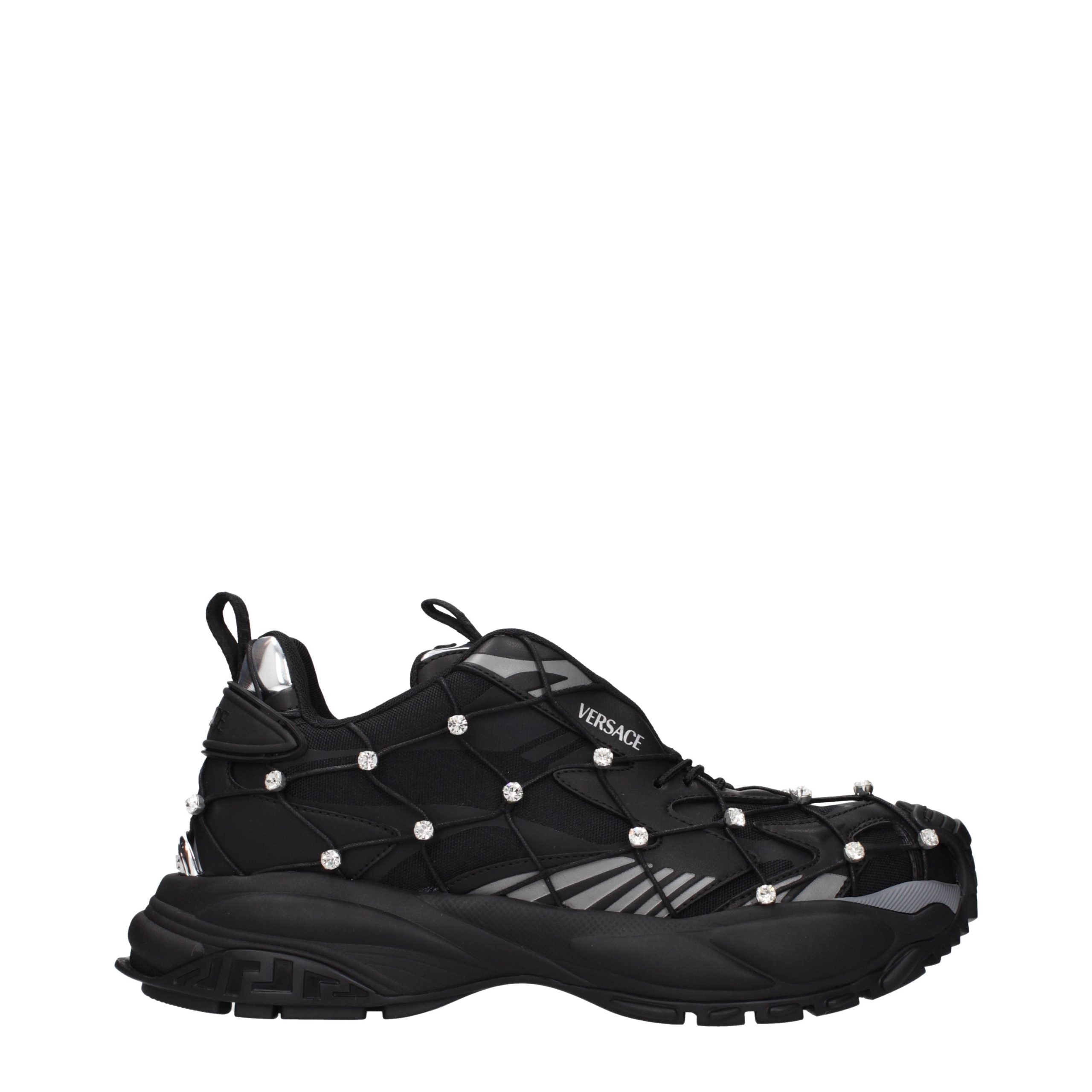 Versace Schwarze Low-Top-Sneaker aus Stoff-1