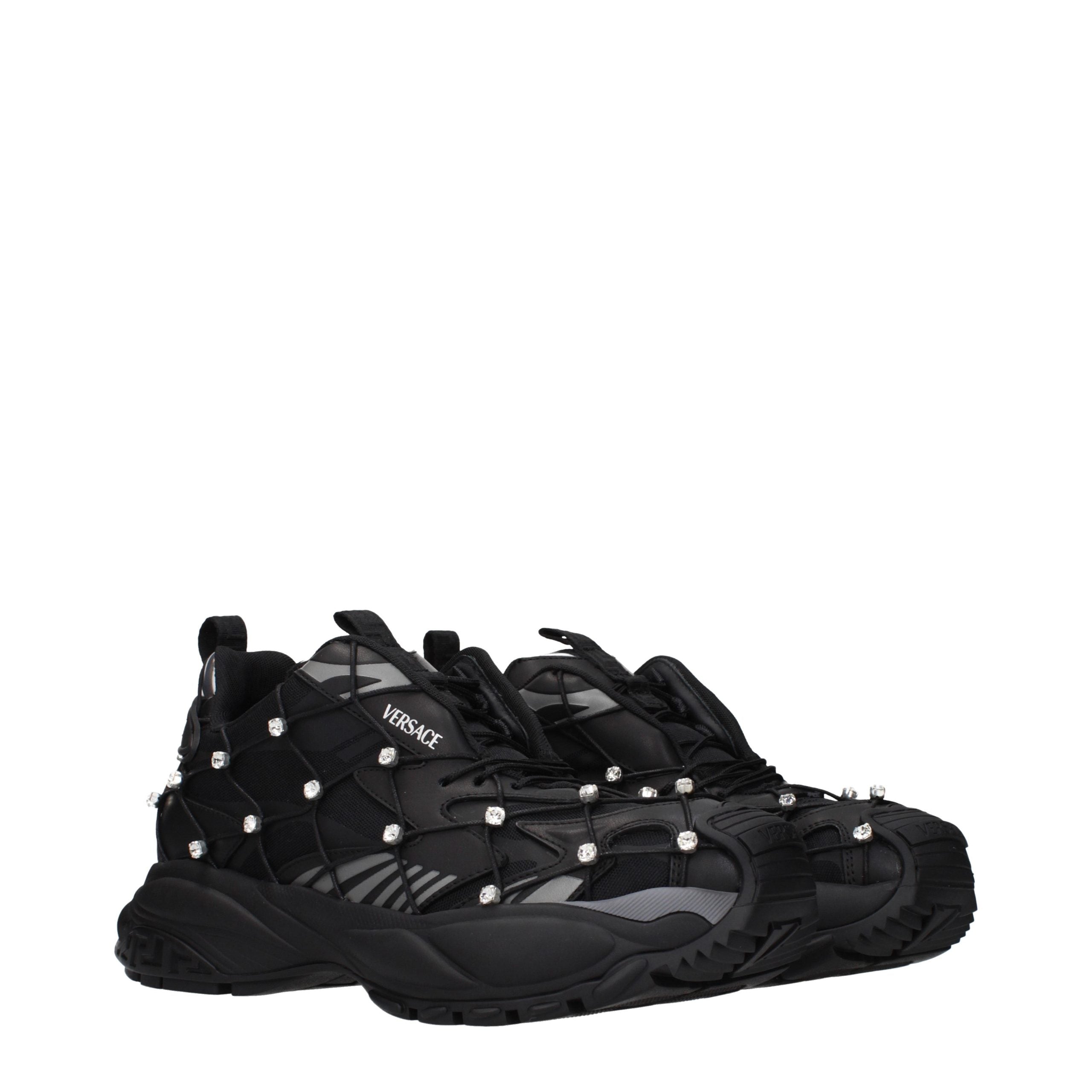 Versace Schwarze Low-Top-Sneaker aus Stoff-2
