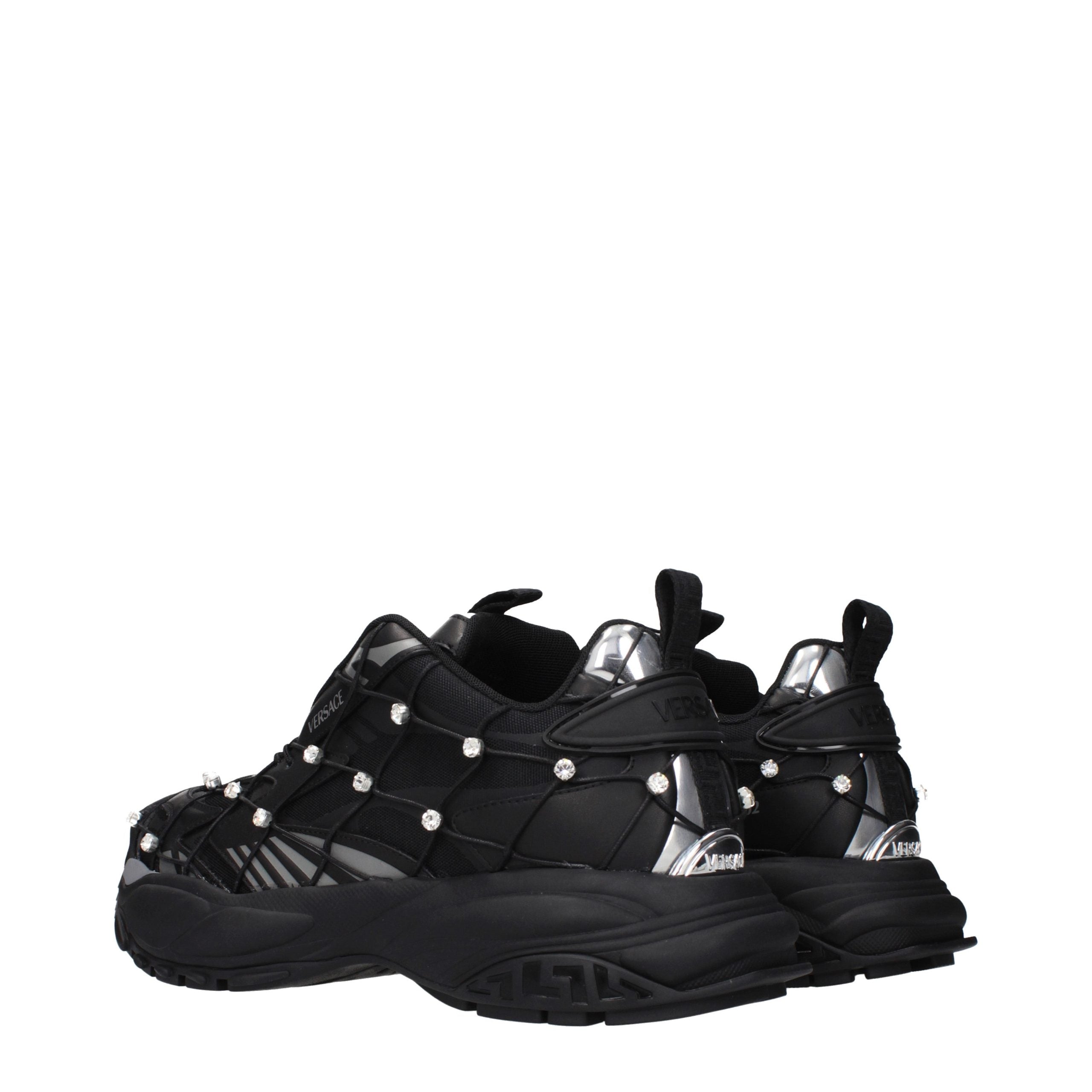 Versace Schwarze Low-Top-Sneaker aus Stoff-4
