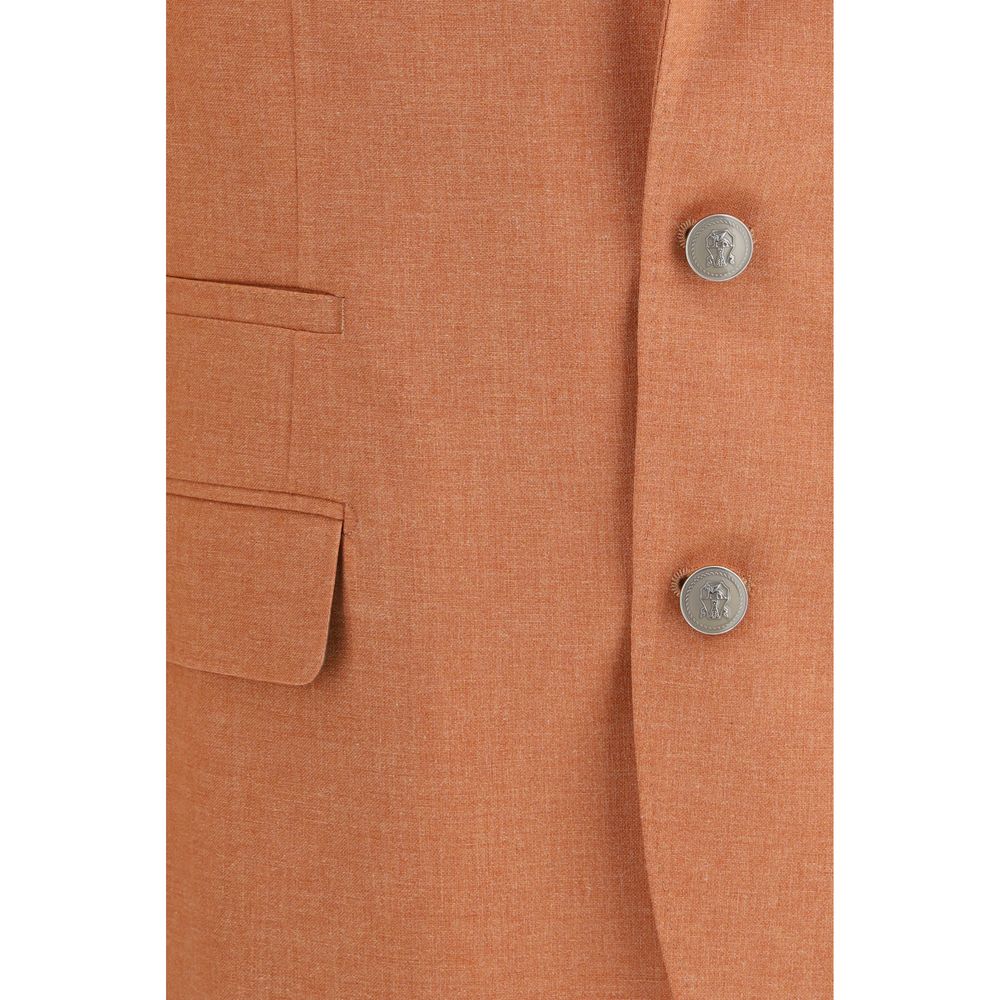 Brunello Cucinelli Orange Woll Oves Aries Sakko-3
