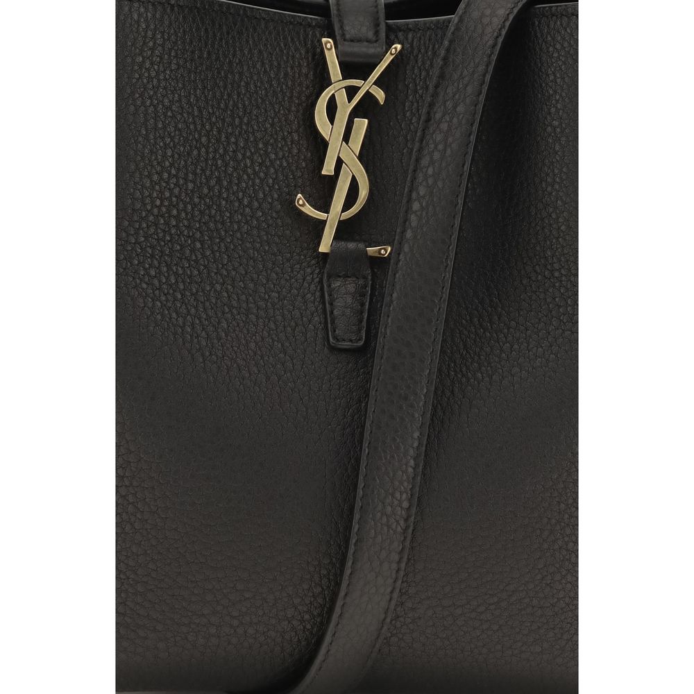 Saint Laurent Schwarze Kalbsleder Bos Taurus Bucket Bag-4