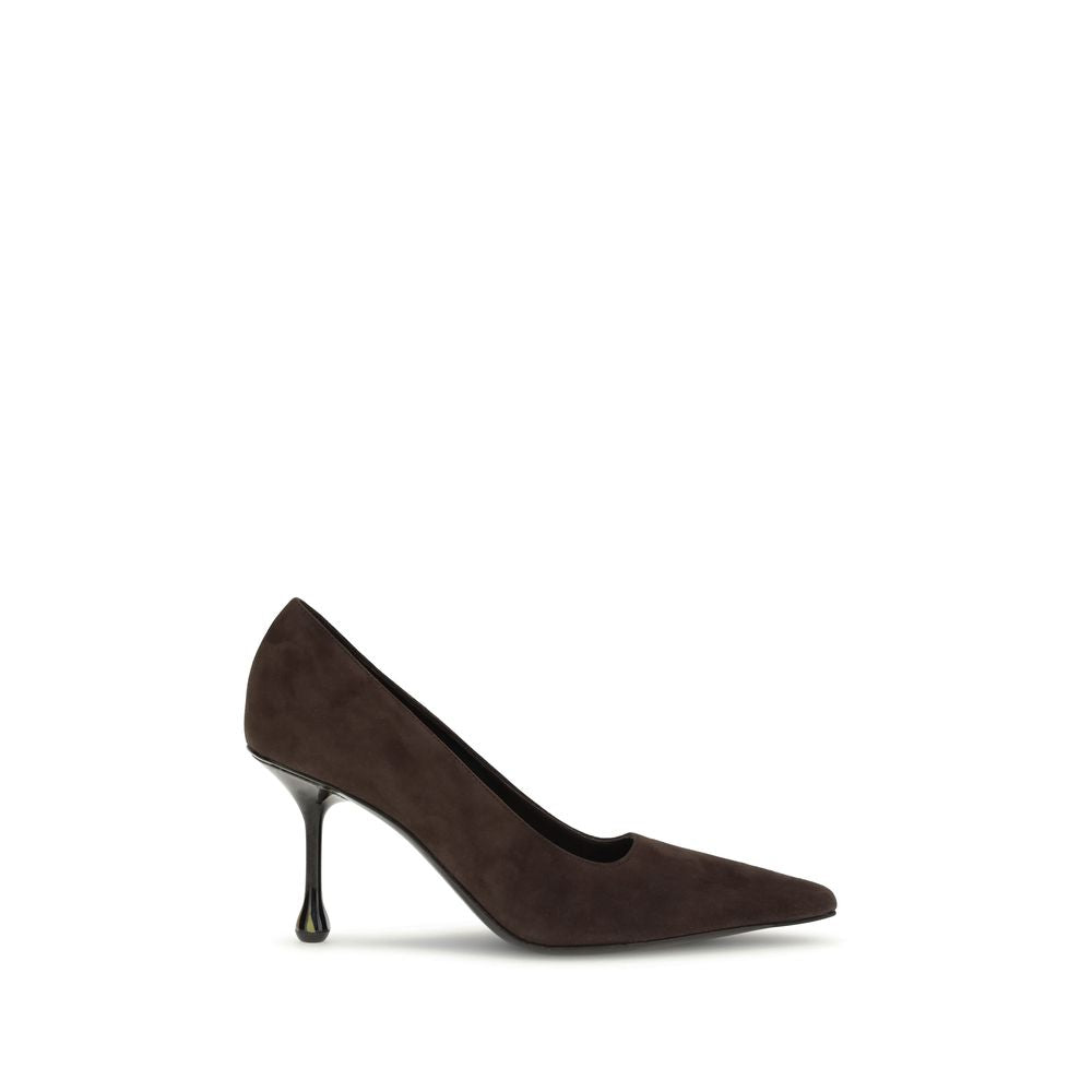 Jimmy Choo Braune Ziegenleder-Pumps mit hohem Absatz-1
