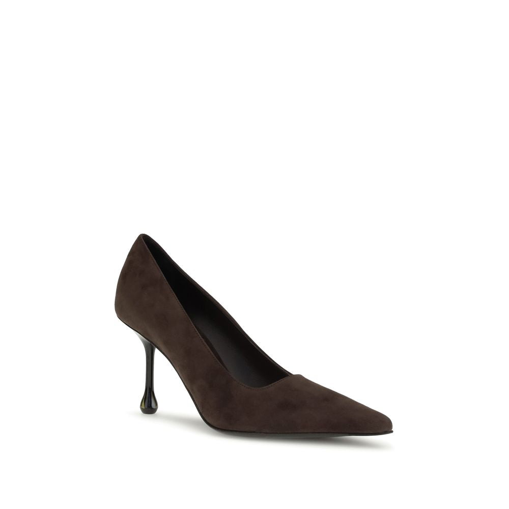 Jimmy Choo Braune Ziegenleder-Pumps mit hohem Absatz-2