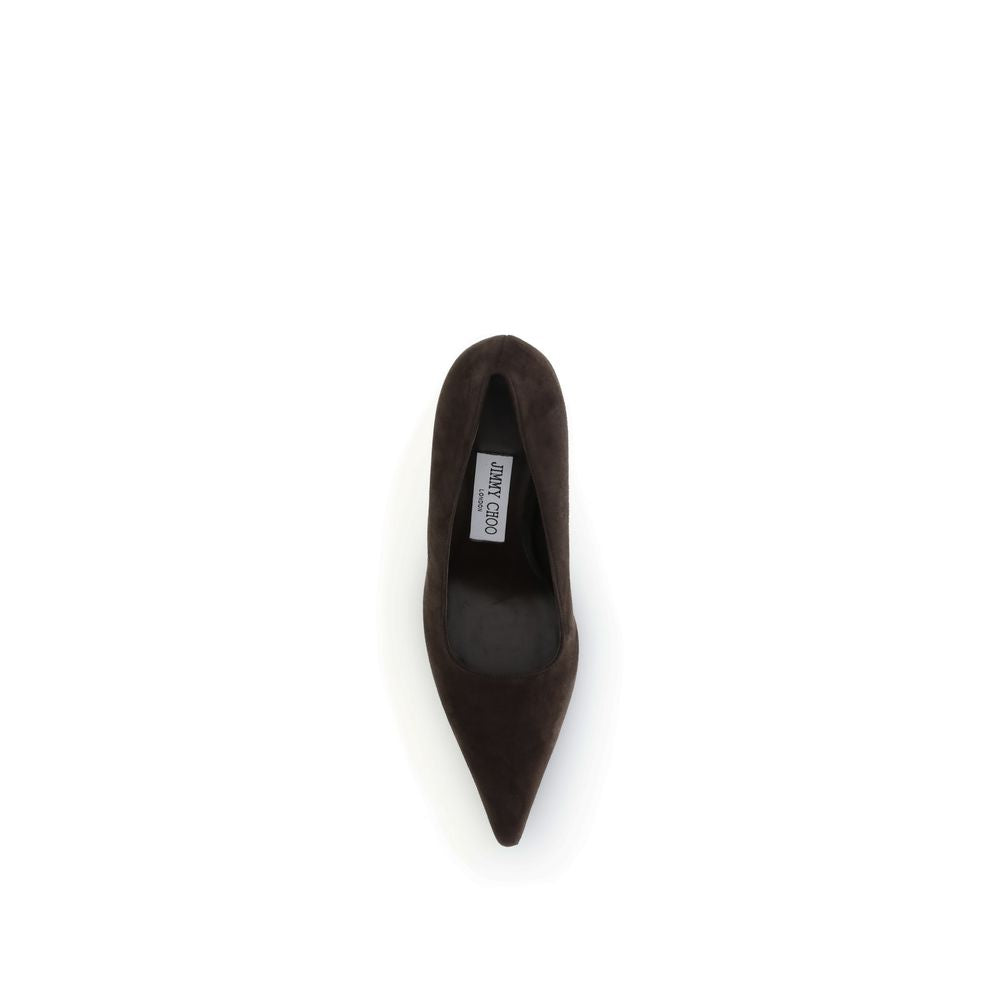 Jimmy Choo Braune Ziegenleder-Pumps mit hohem Absatz-4