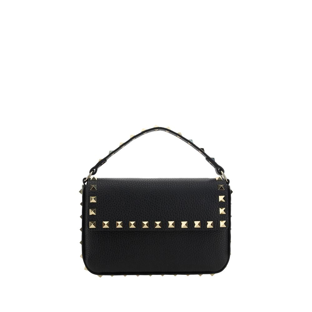 Valentino Garavani Schwarze Bos Taurus Kalbsleder Schultertasche-1