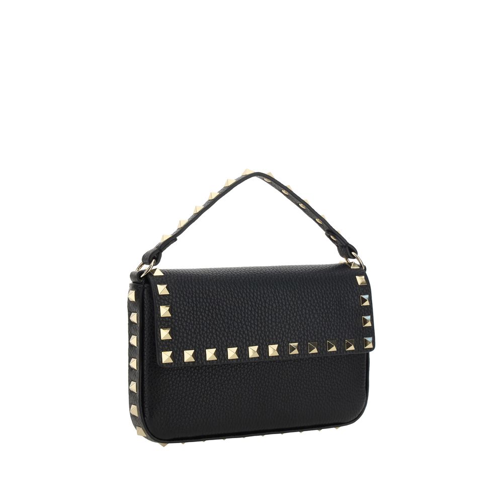 Valentino Garavani Schwarze Bos Taurus Kalbsleder Schultertasche-2