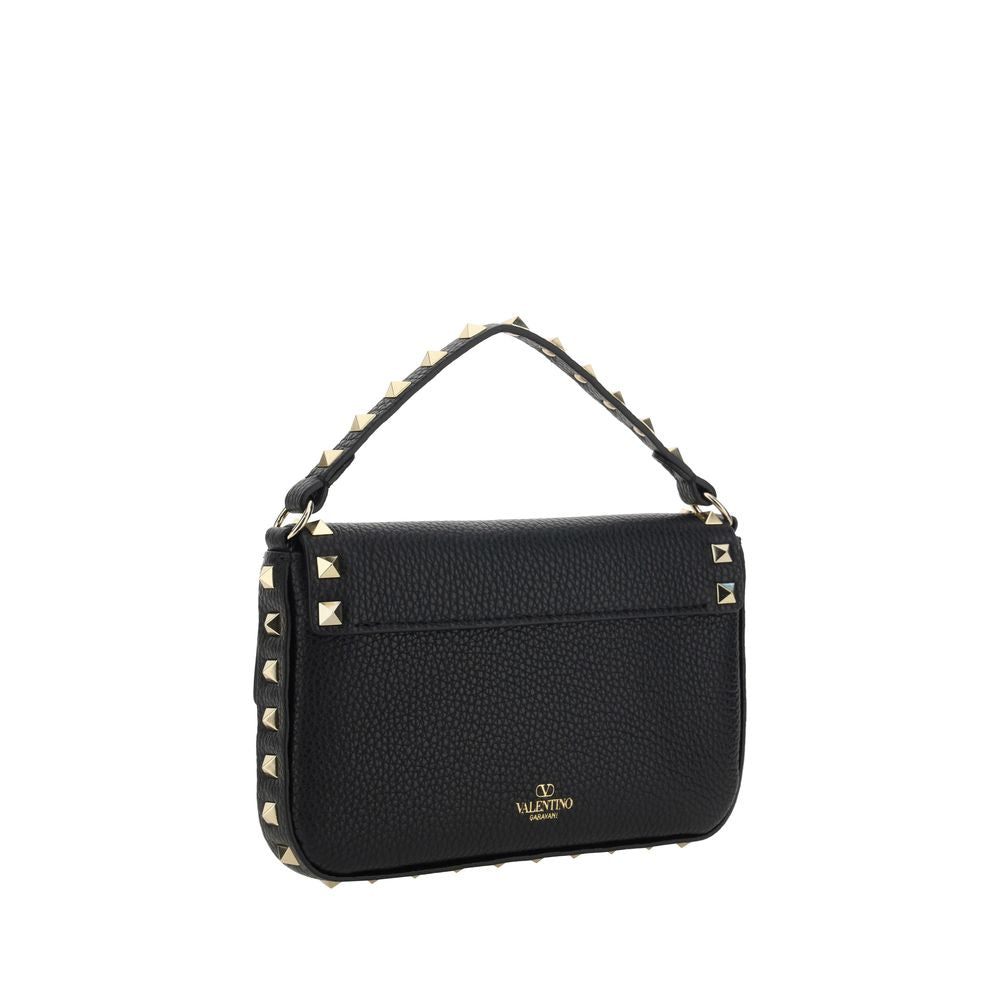 Valentino Garavani Schwarze Bos Taurus Kalbsleder Schultertasche-3