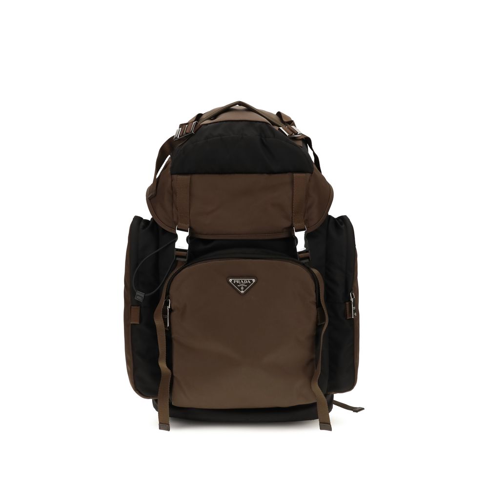 Prada Brauner Rucksack aus recyceltem Polyamid-1