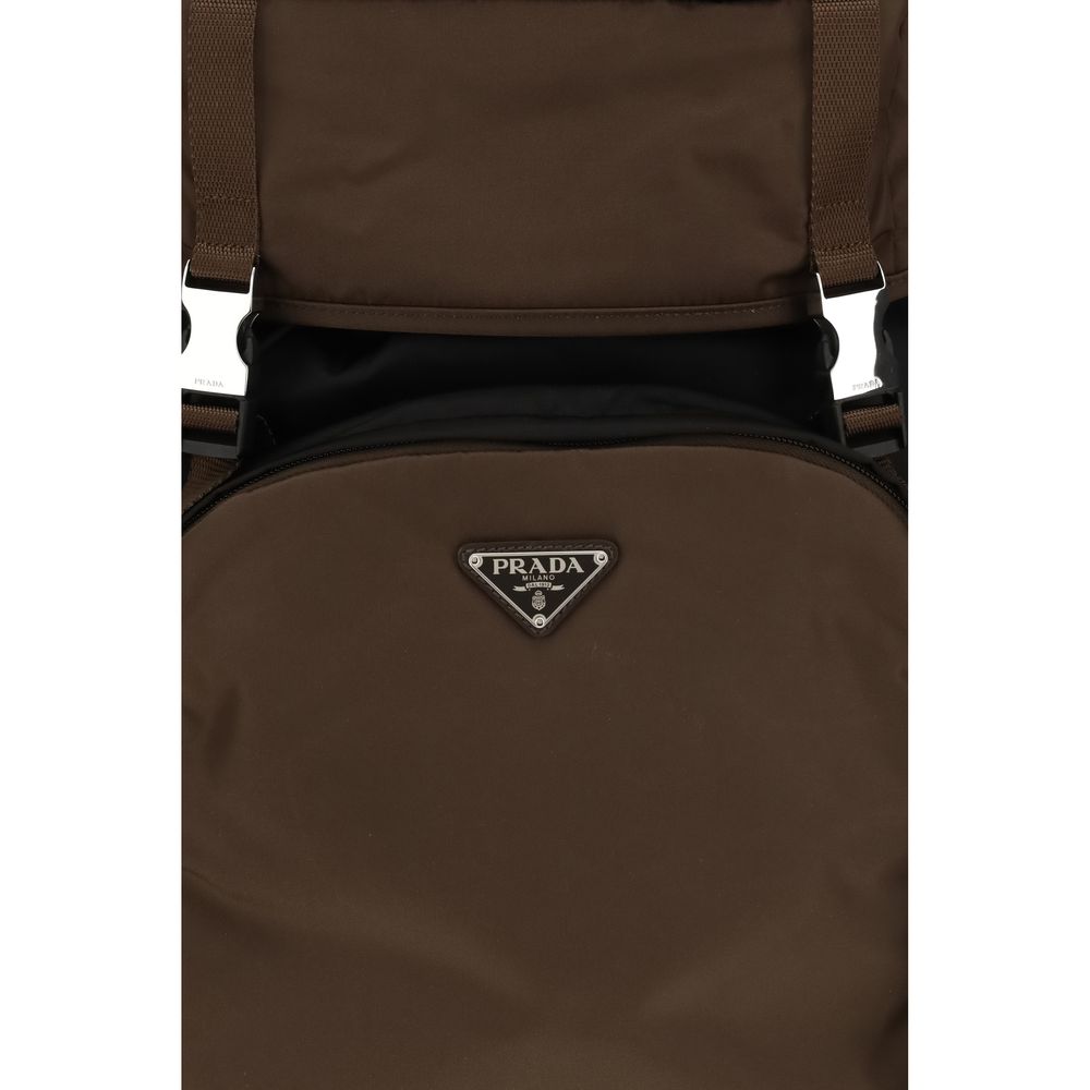 Prada Brauner Rucksack aus recyceltem Polyamid-3