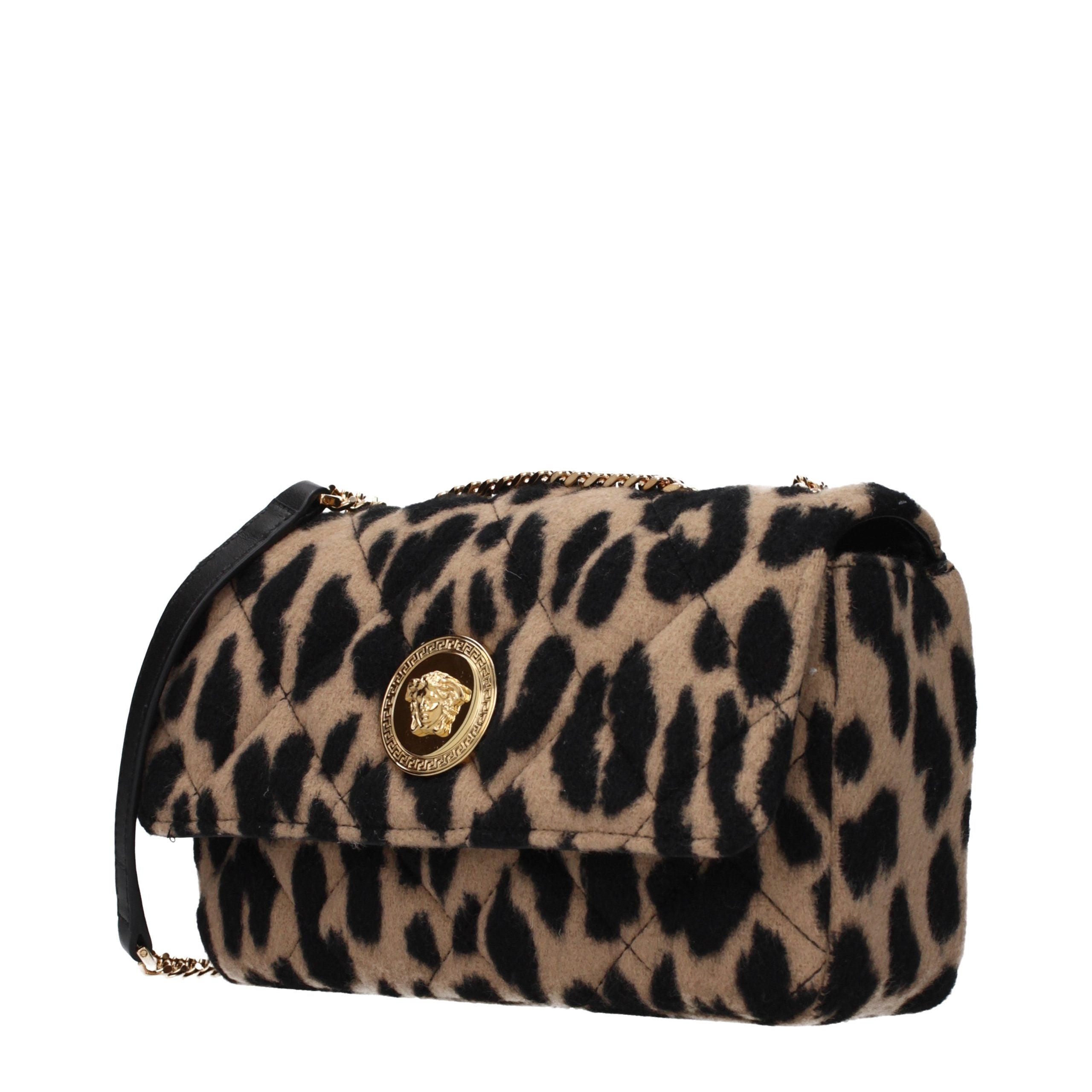 Versace Braune Schultertasche aus Wolle-2