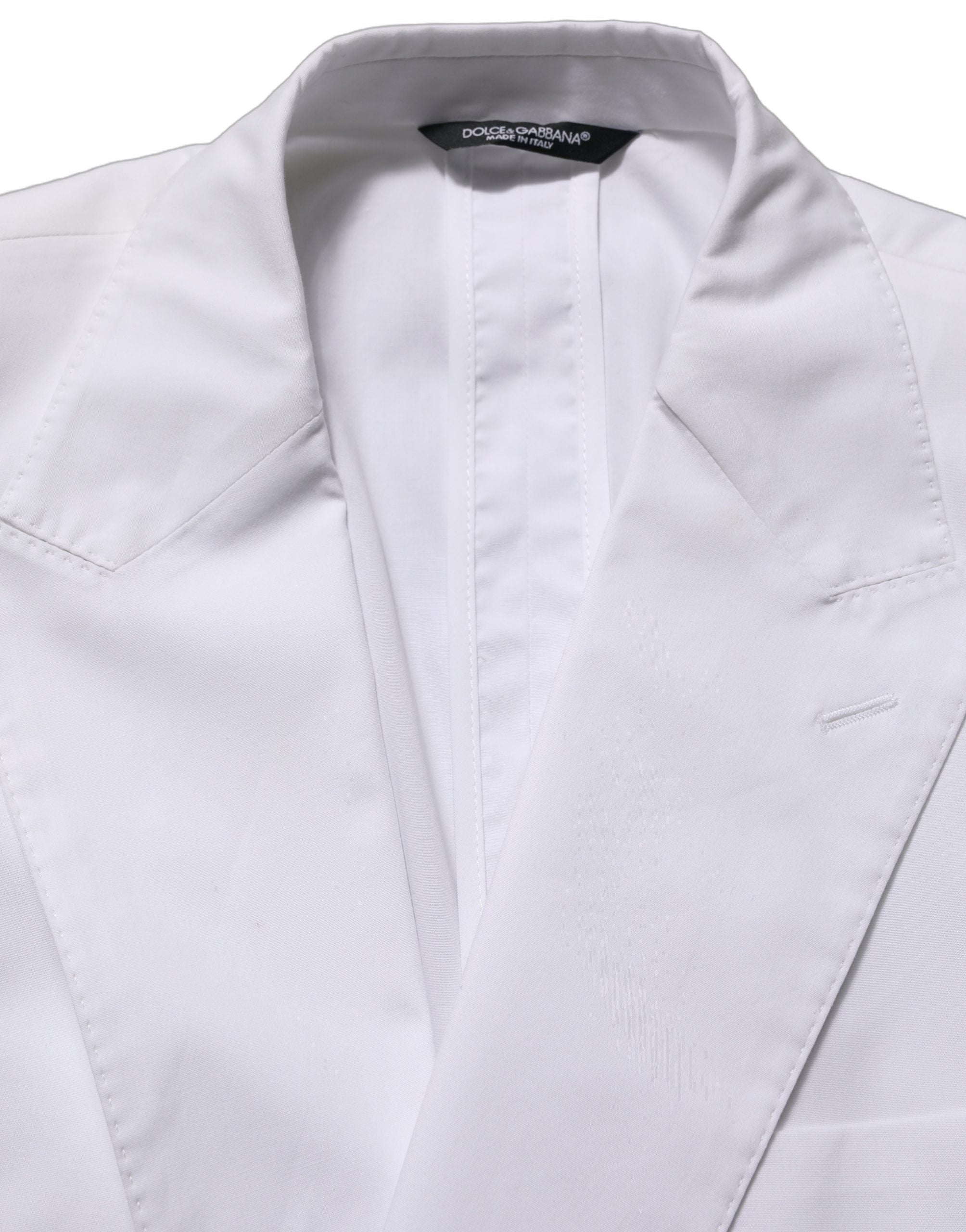 Dolce & Gabbana Weißer Baumwoll-Blazer im Double-Breasted-Stil-1