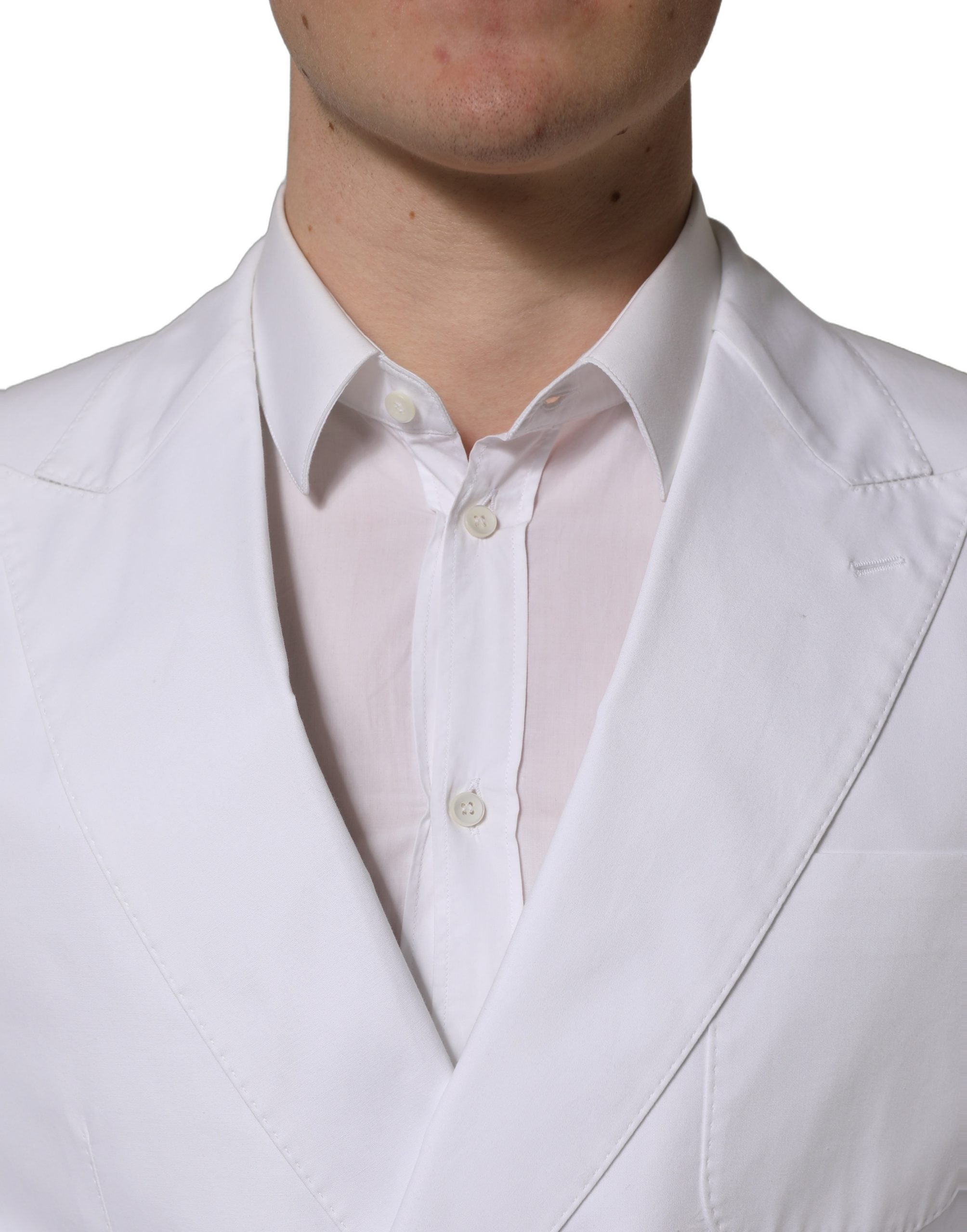 Dolce & Gabbana Weißer Baumwoll-Blazer im Double-Breasted-Stil-6