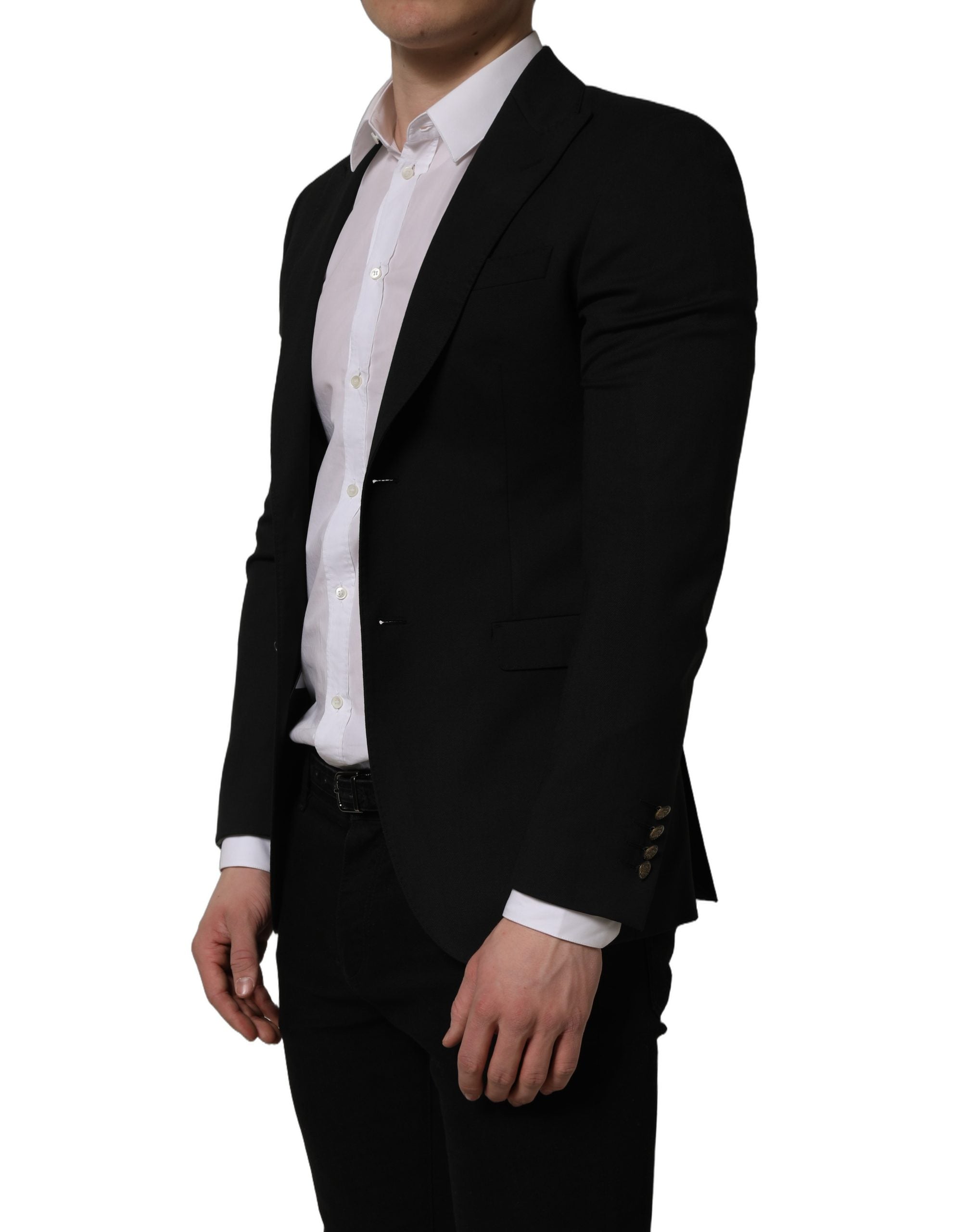 Dolce & Gabbana Schwarzer Blazer aus Polyester, einreihig-4