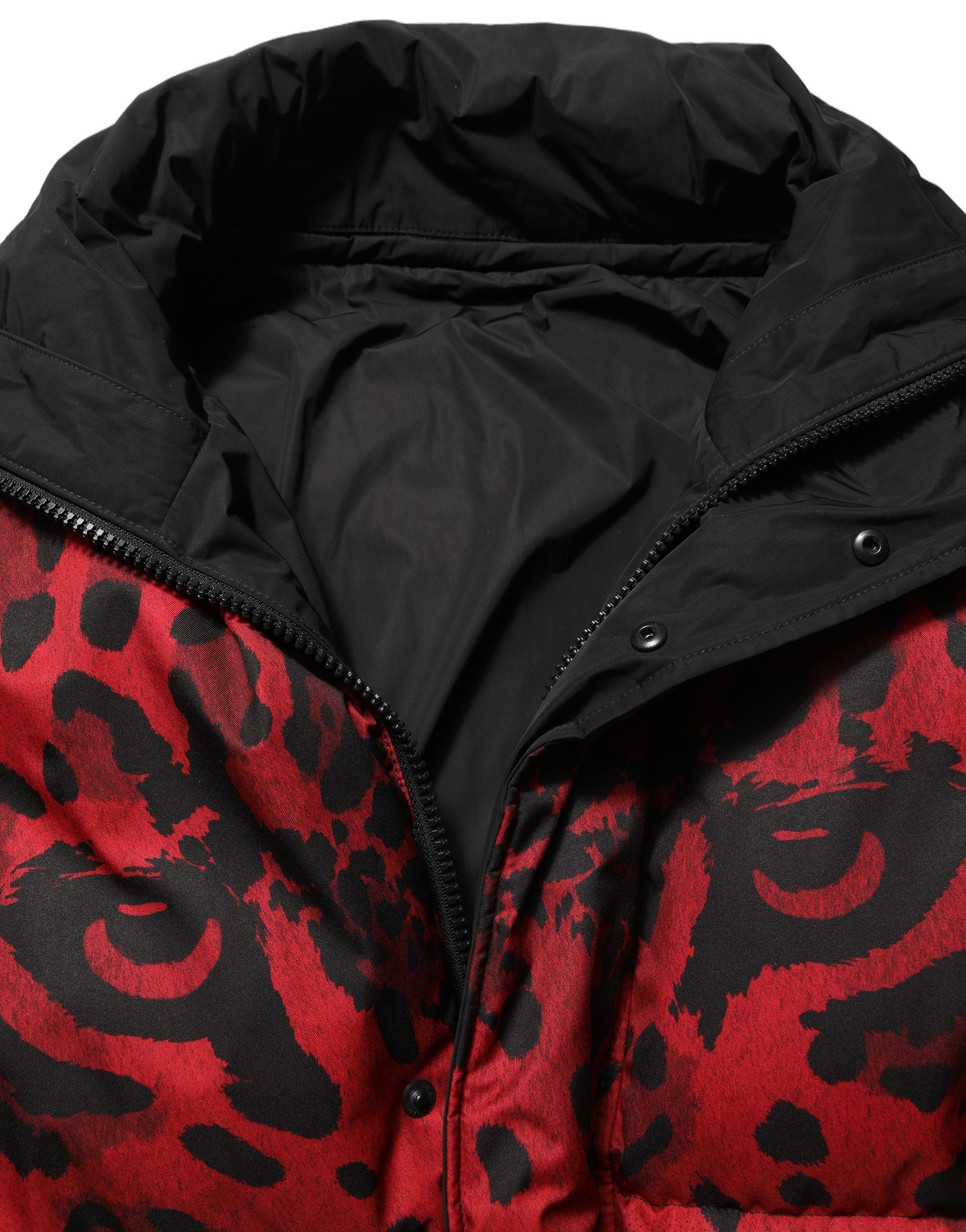 Dolce & Gabbana Wendemantel mit Animal-Print in Rot und Schwarz-1