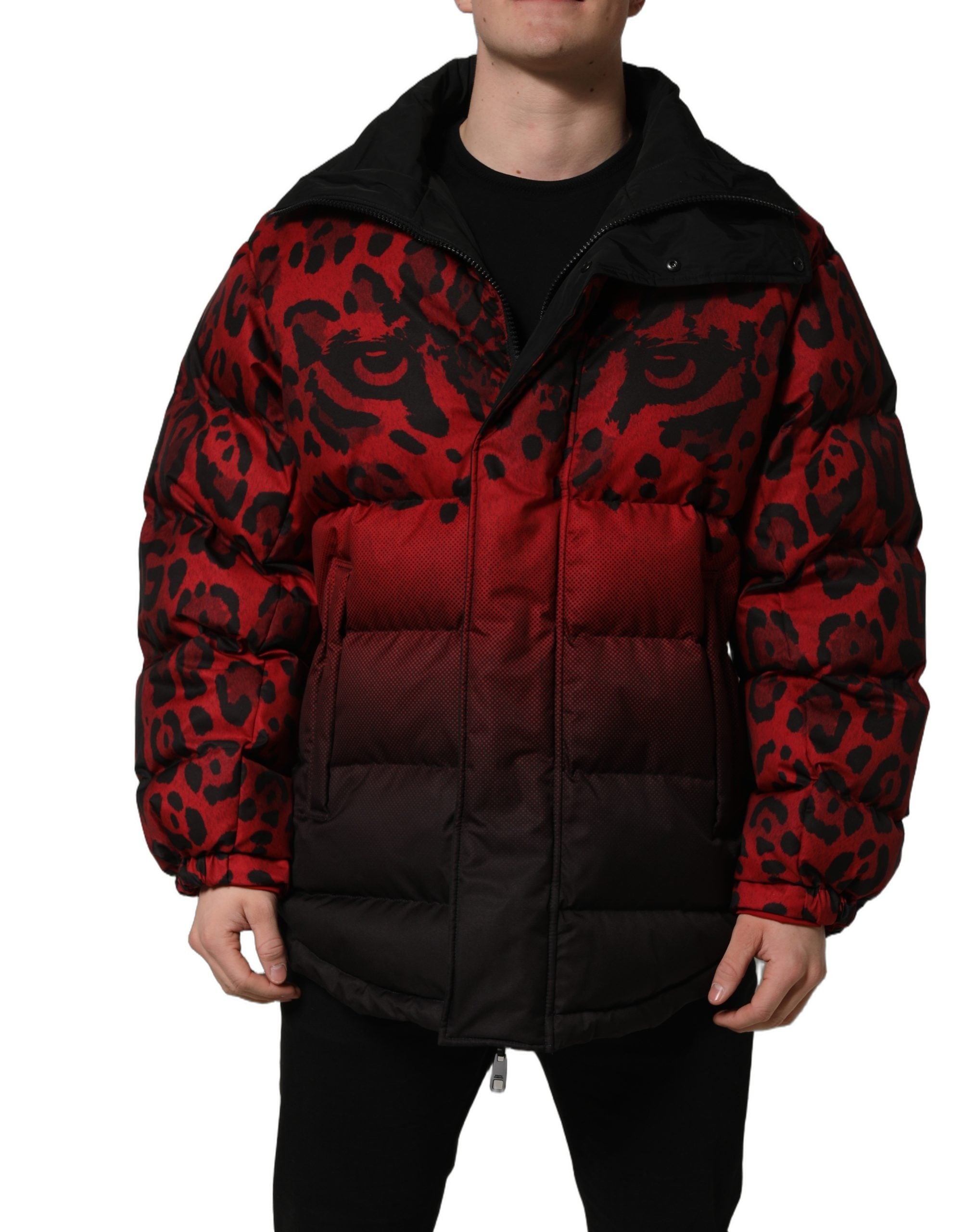 Dolce & Gabbana Wendemantel mit Animal-Print in Rot und Schwarz-2