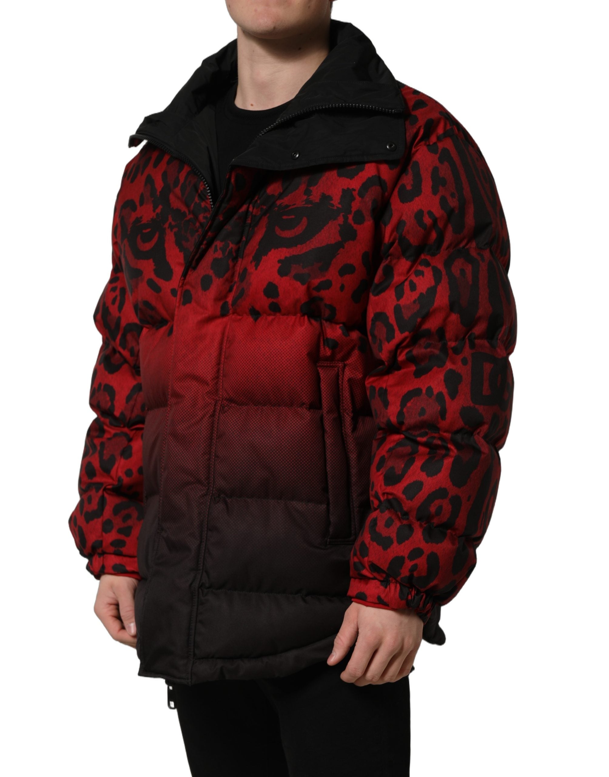 Dolce & Gabbana Wendemantel mit Animal-Print in Rot und Schwarz-4