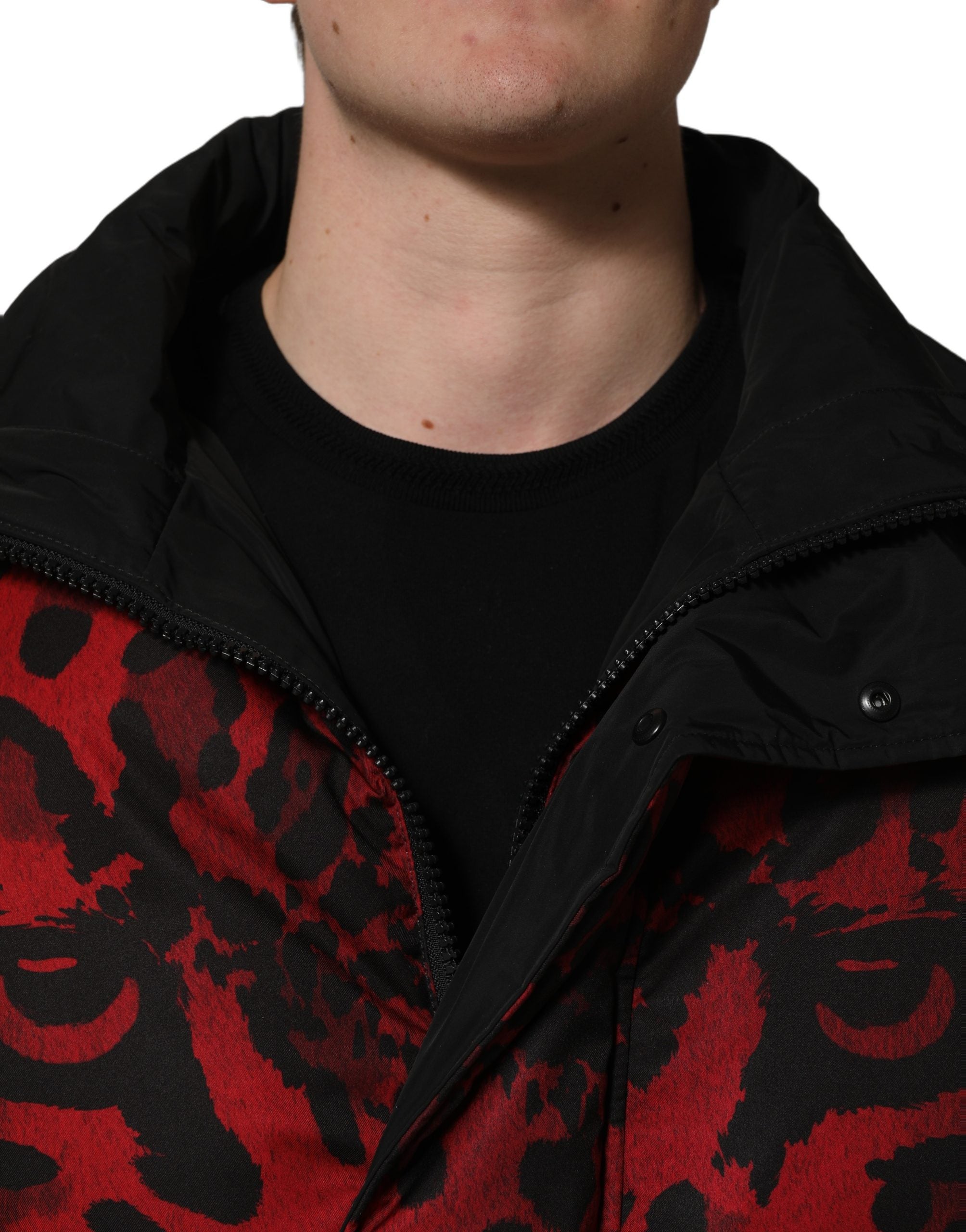 Dolce & Gabbana Wendemantel mit Animal-Print in Rot und Schwarz-6