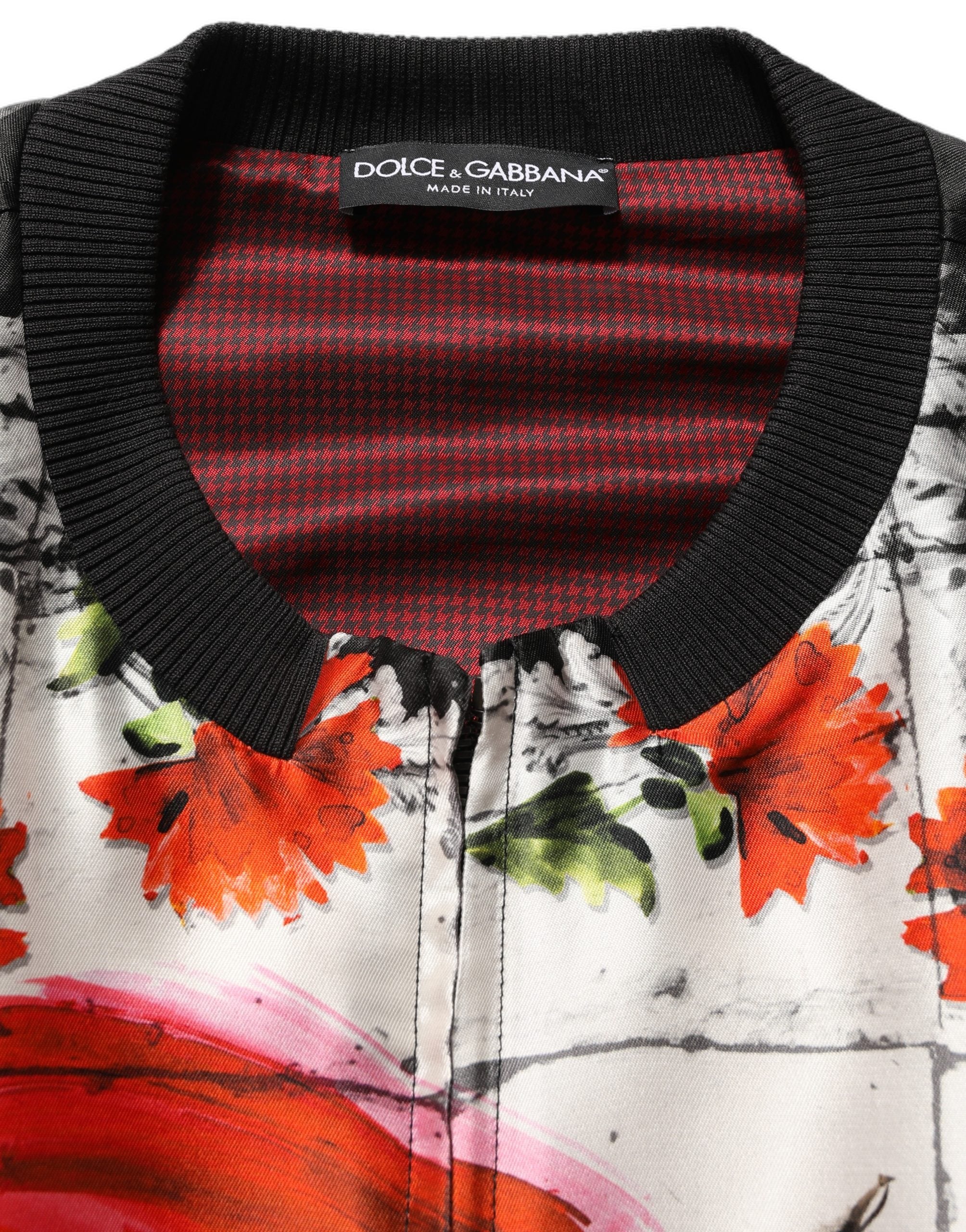 Dolce & Gabbana Multicolor Majolica Bull Print Bomber Jacket-1