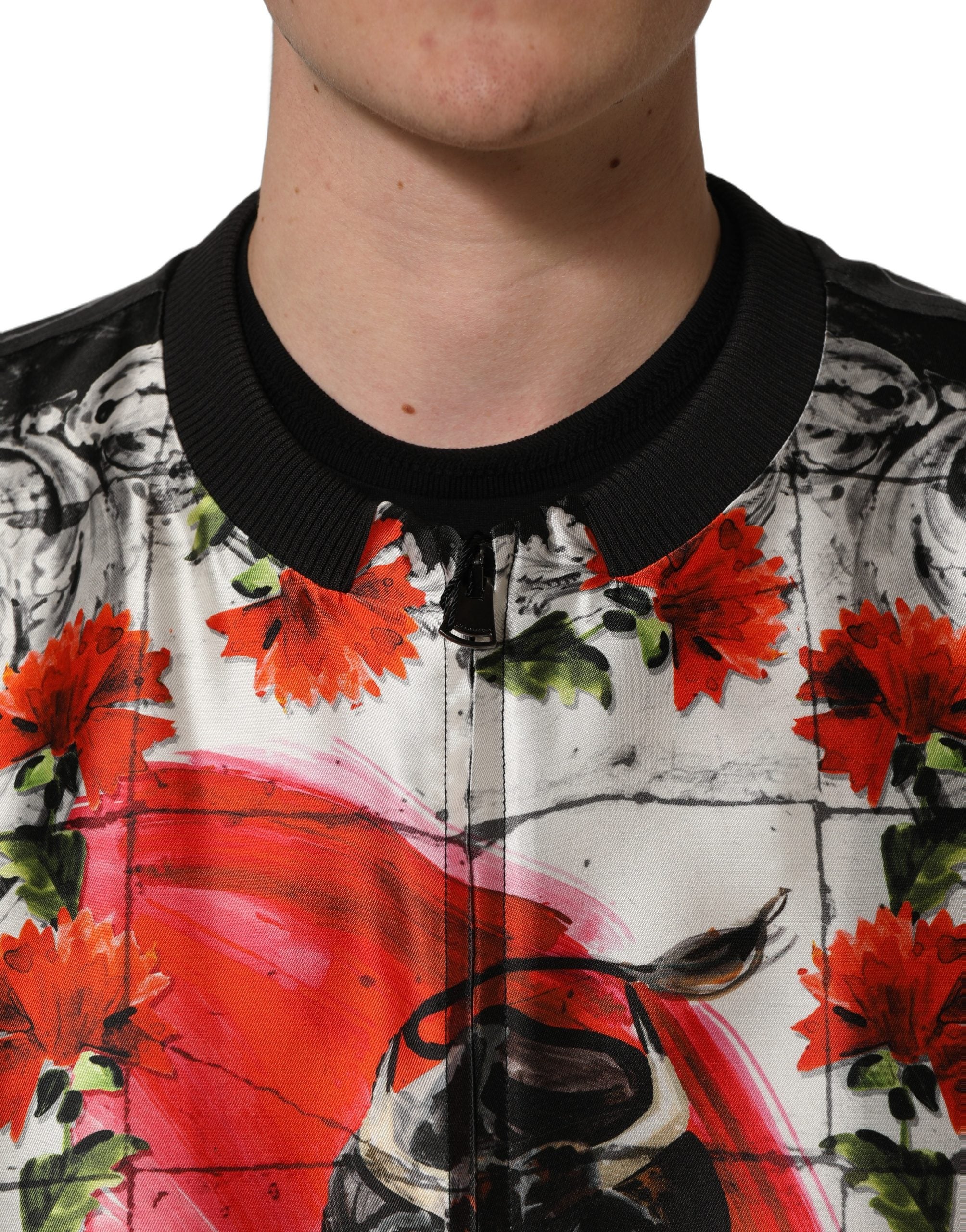 Dolce & Gabbana Multicolor Majolica Bull Print Bomber Jacket-6