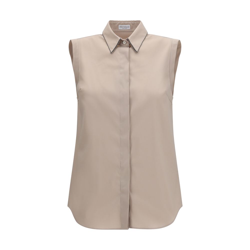 Brunello Cucinelli Beige Cotton Shirt-1