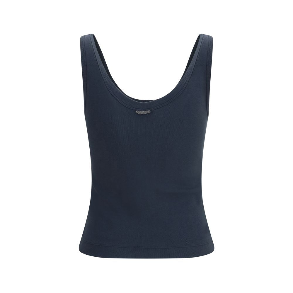 Brunello Cucinelli Blaues Baumwoll-T-Shirt-2