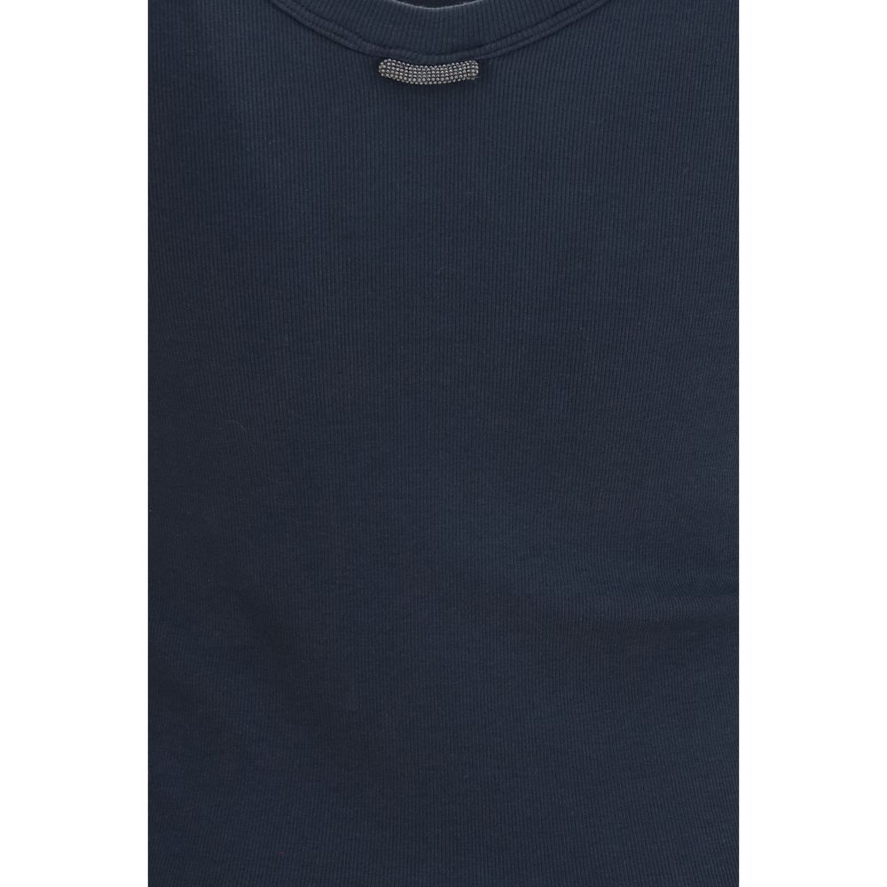 Brunello Cucinelli Blaues Baumwoll-T-Shirt-3