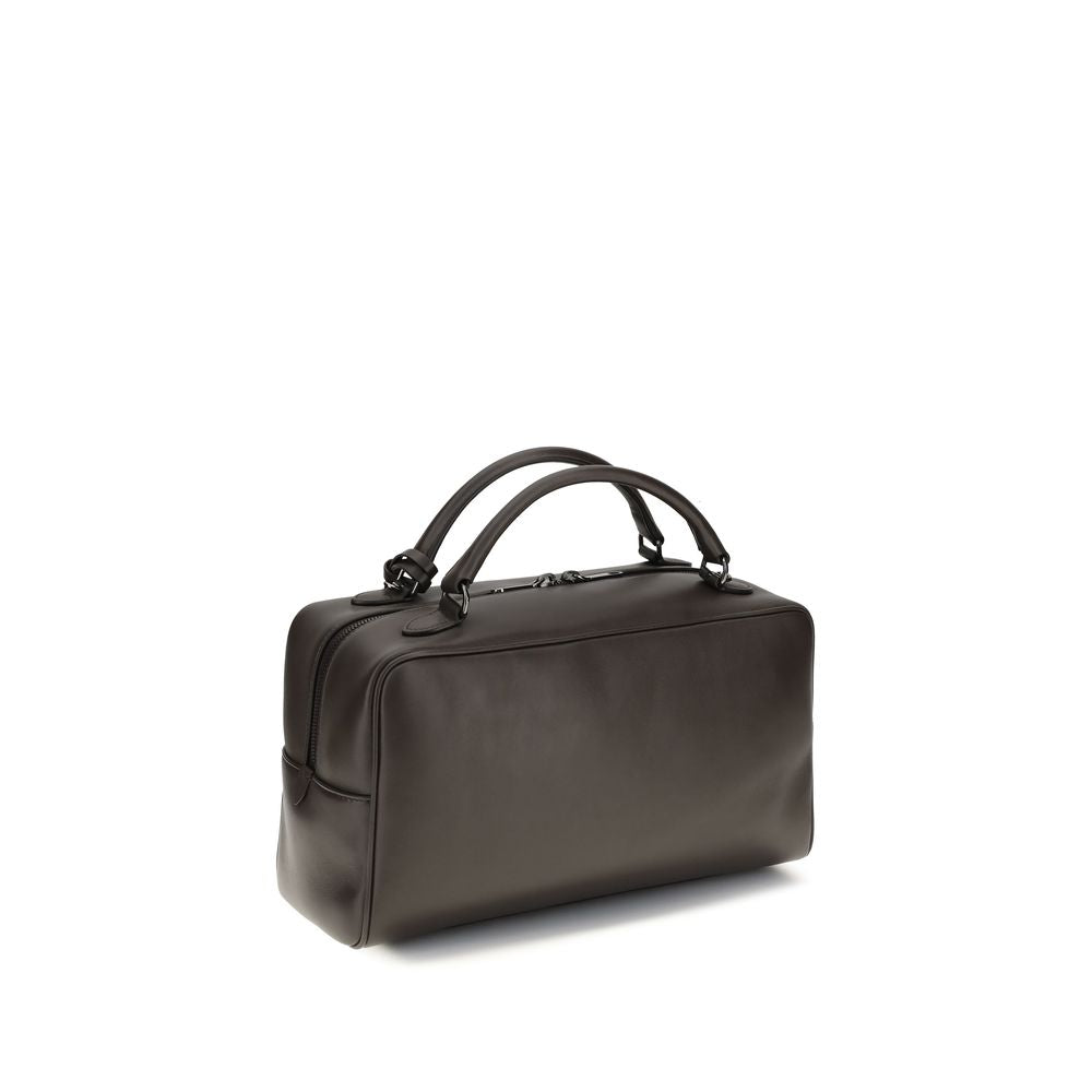 Brunello Cucinelli Braune Kalbsleder Bos Taurus Schultertasche-3