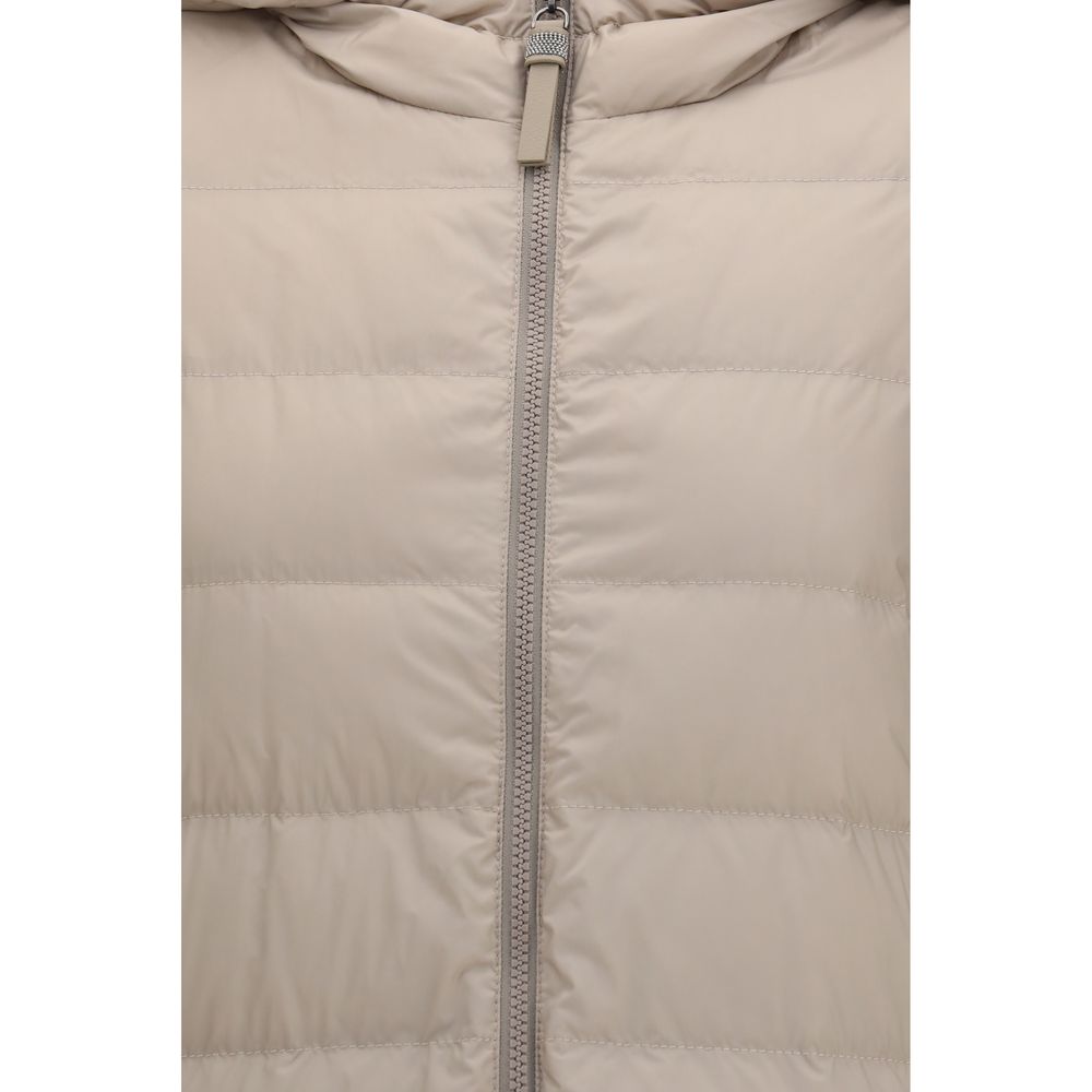 Brunello Cucinelli Graue Polyester-Jacke in voller Länge-3