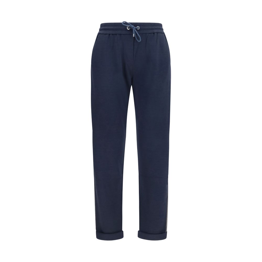 Brunello Cucinelli Blaue Freizeithose aus Polyamid
