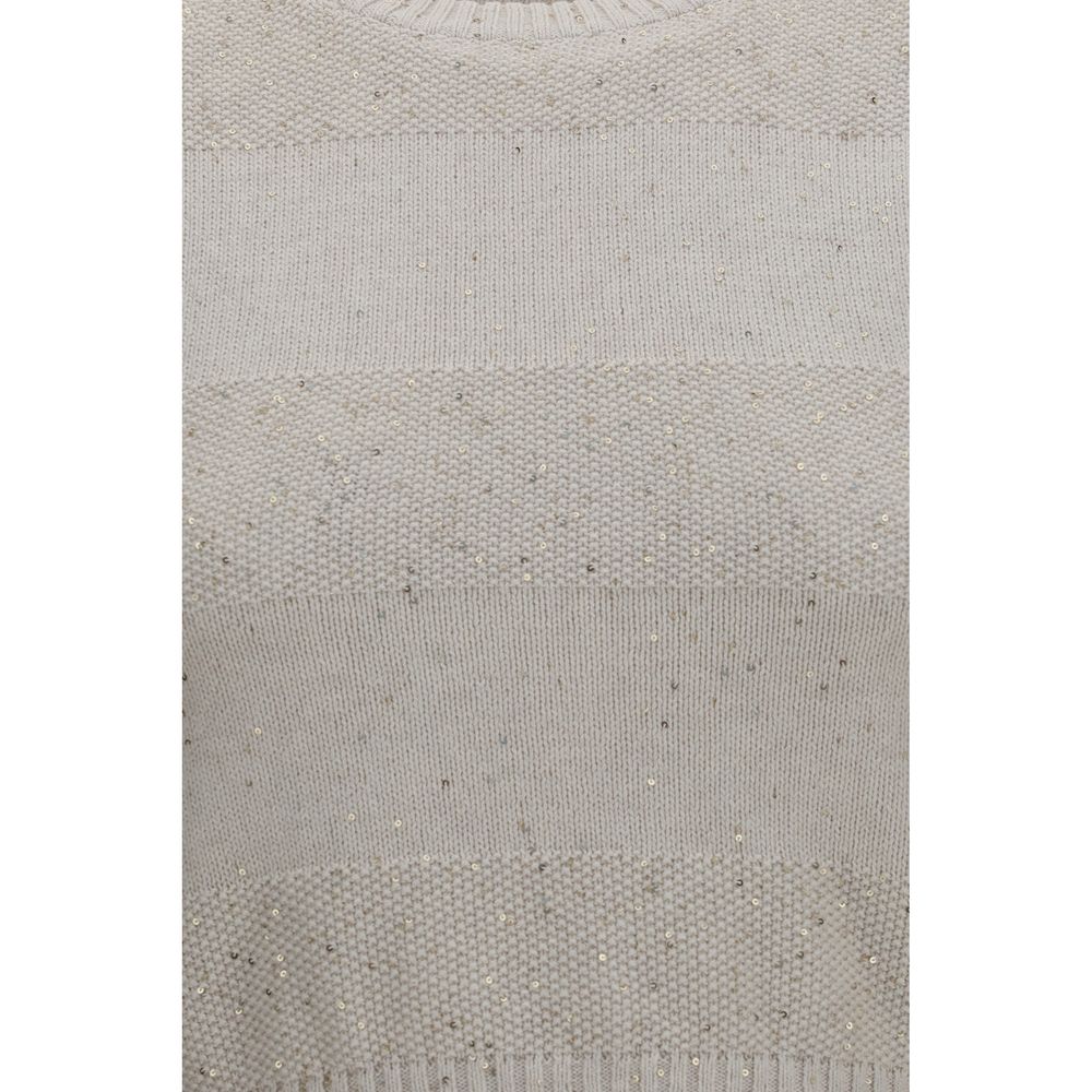 Brunello Cucinelli Beige Baumwoll-Sweatshirt-3