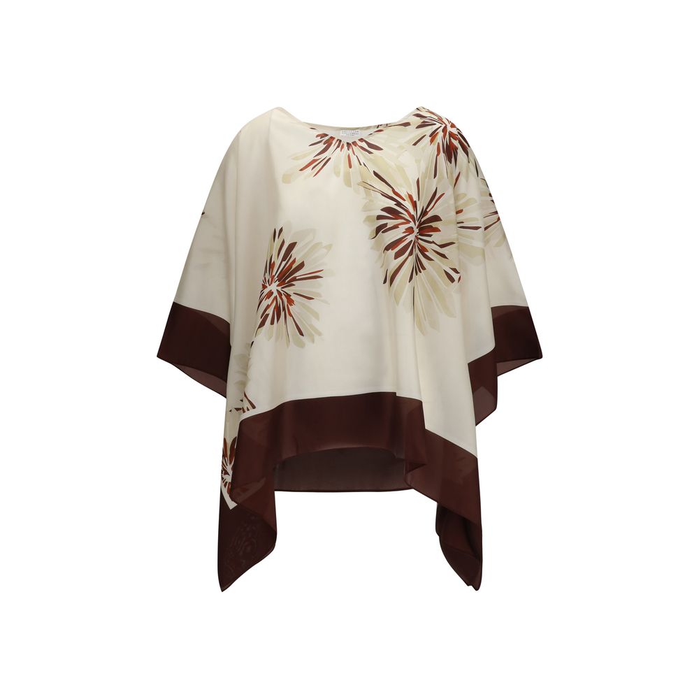 Brunello Cucinelli Mehrfarbige Seidenbluse-1