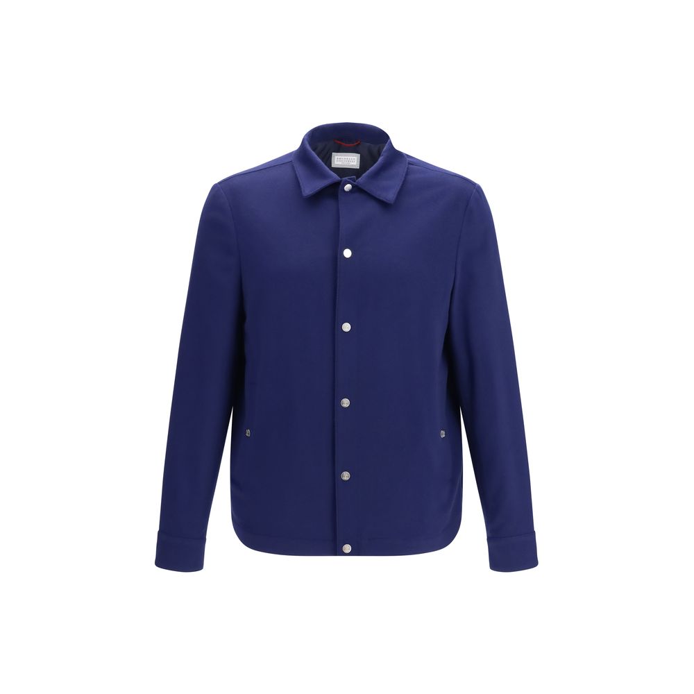 Brunello Cucinelli Blaue Kaschmir-Jacke in voller Länge-1