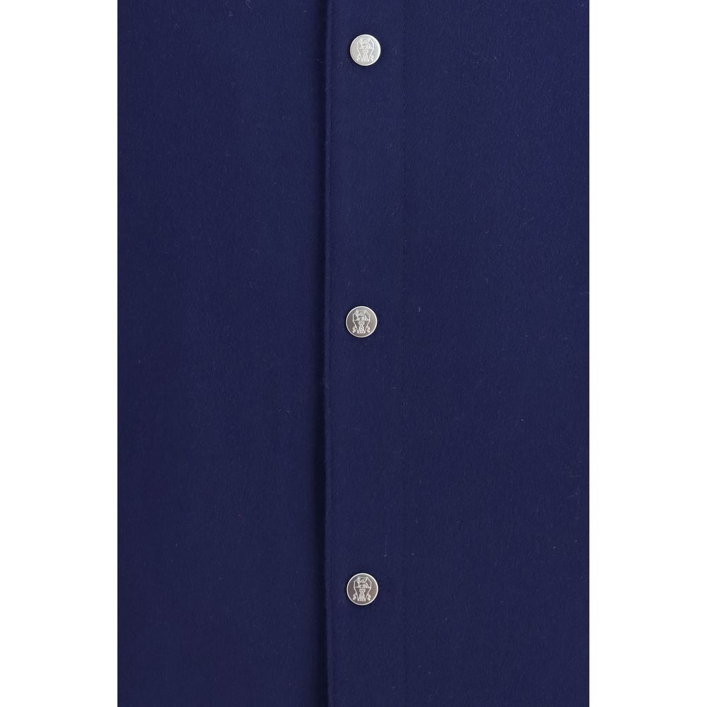 Brunello Cucinelli Blaue Kaschmir-Jacke in voller Länge-3