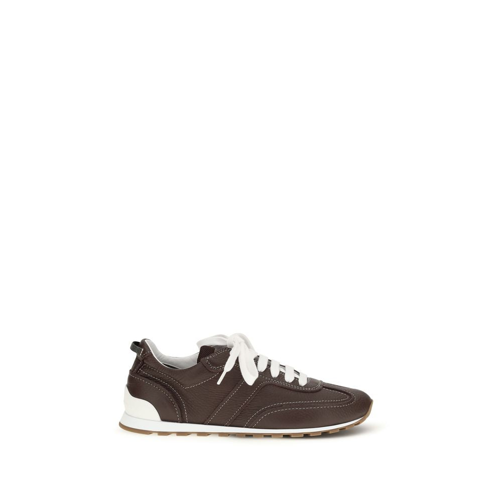 Brunello Cucinelli Braune Kalbsleder Bos Taurus Athletic Sneaker-1