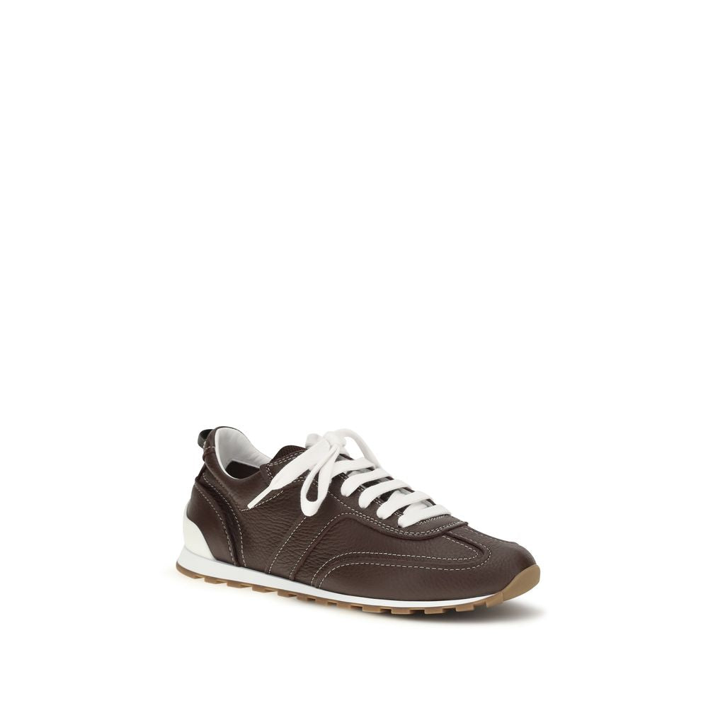 Brunello Cucinelli Braune Kalbsleder Bos Taurus Athletic Sneaker-2