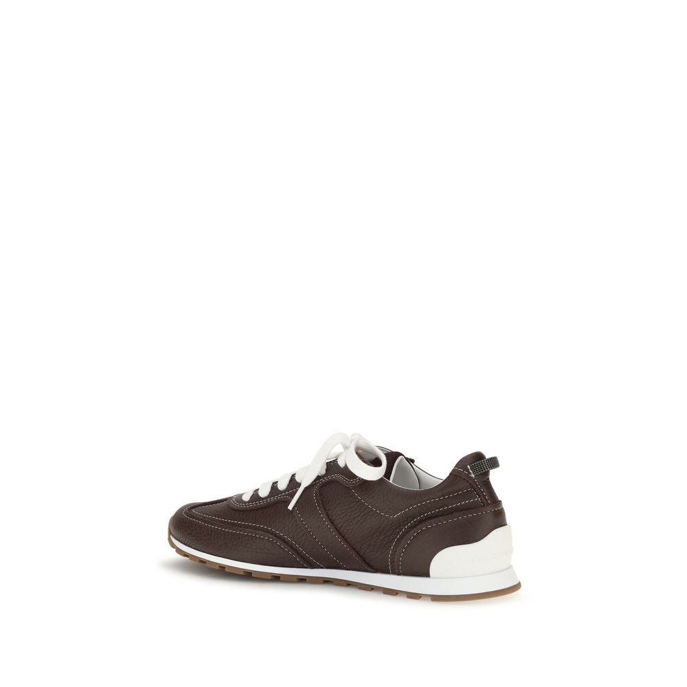 Brunello Cucinelli Braune Kalbsleder Bos Taurus Athletic Sneaker-3