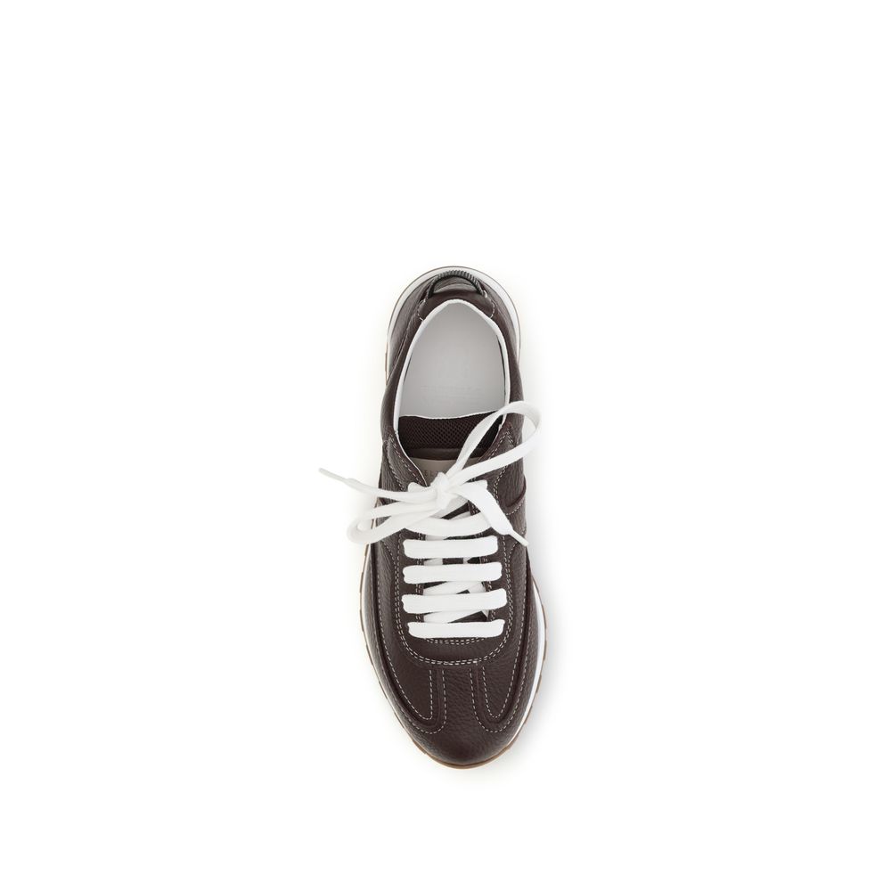 Brunello Cucinelli Braune Kalbsleder Bos Taurus Athletic Sneaker-4