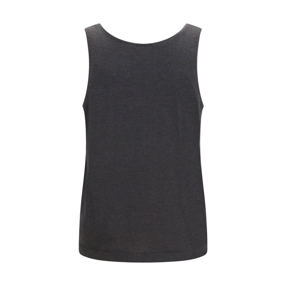 Brunello Cucinelli Graues ärmelloses Kaschmir-T-Shirt-2