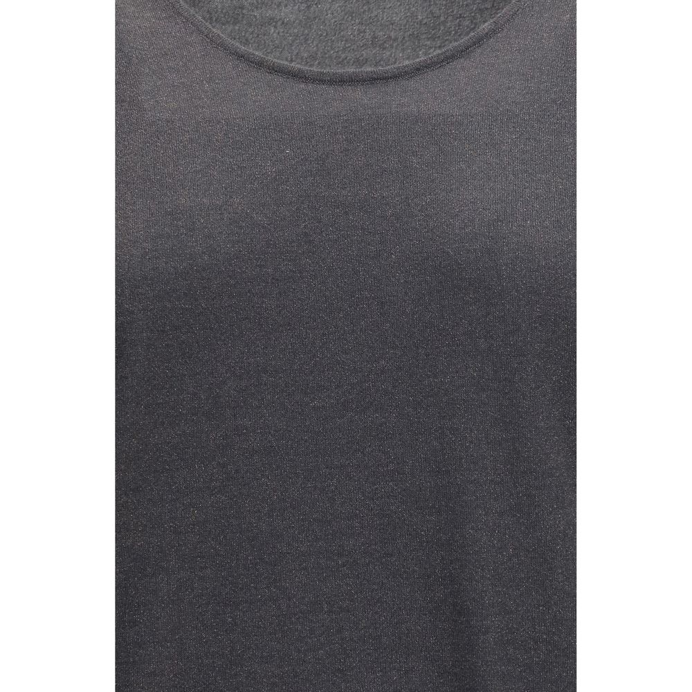 Brunello Cucinelli Graues ärmelloses Kaschmir-T-Shirt-3