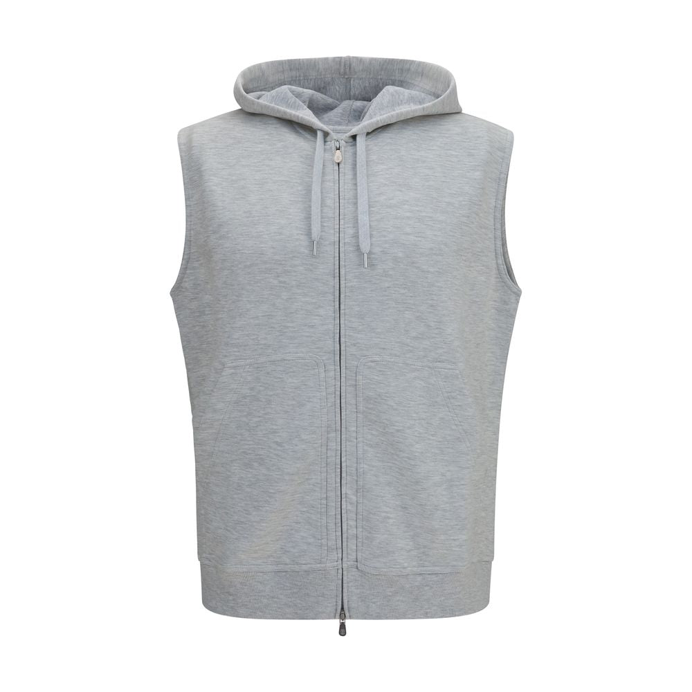 Brunello Cucinelli Grauer Baumwollpullover-1