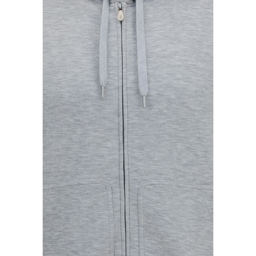 Brunello Cucinelli Grauer Baumwollpullover-3