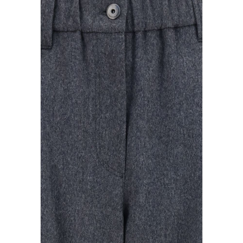 Brunello Cucinelli Graue Hose aus Ovis Aries Wolle-3
