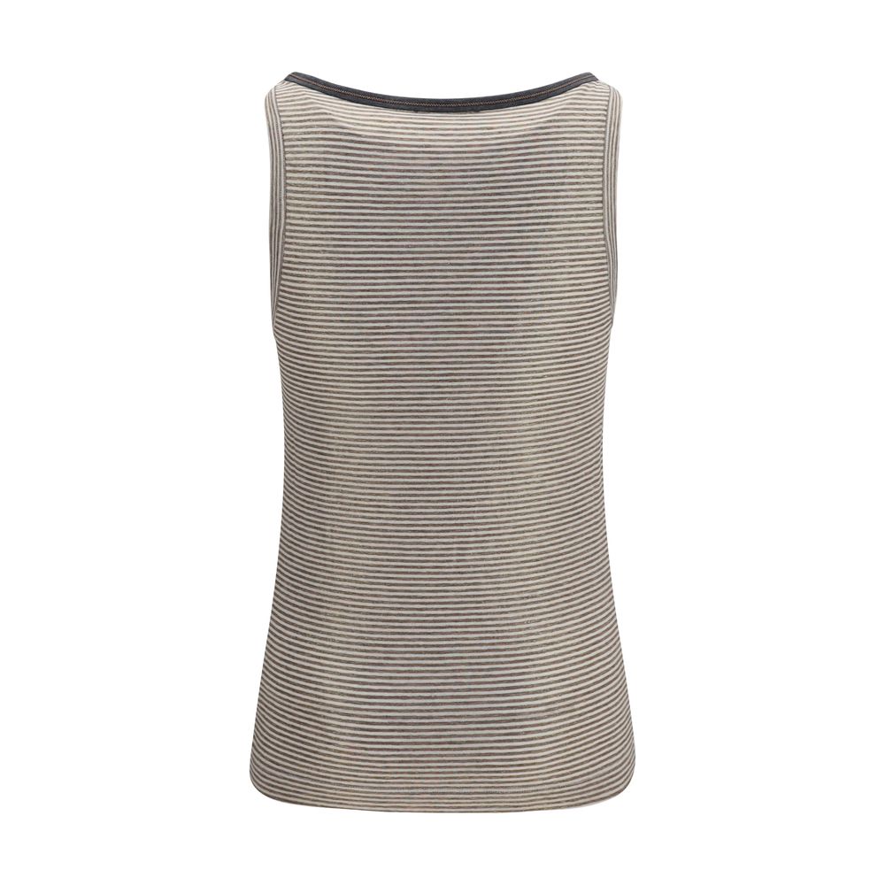 Brunello Cucinelli Beige Leinen-Tanktops-2