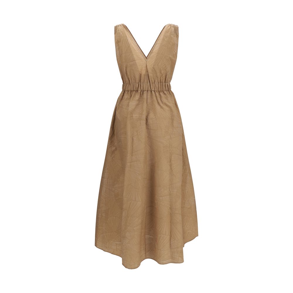 Brunello Cucinelli Beige Cotton Casual Dress-2
