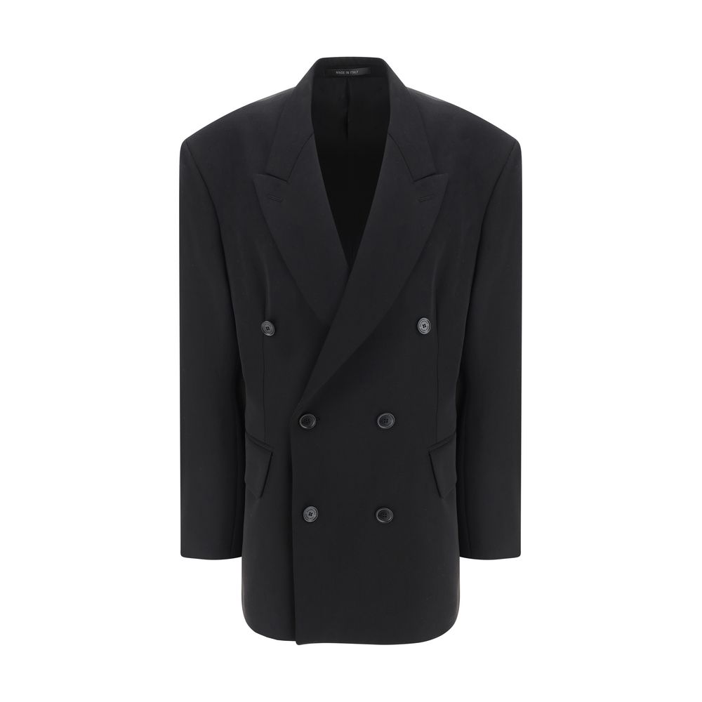Balenciaga Schwarzer Oves Aries Wollblazer-1