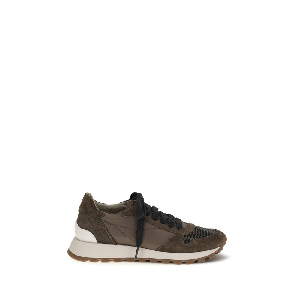 Brunello Cucinelli Braune Kalbsleder Bos Taurus Athletic Sneaker-1