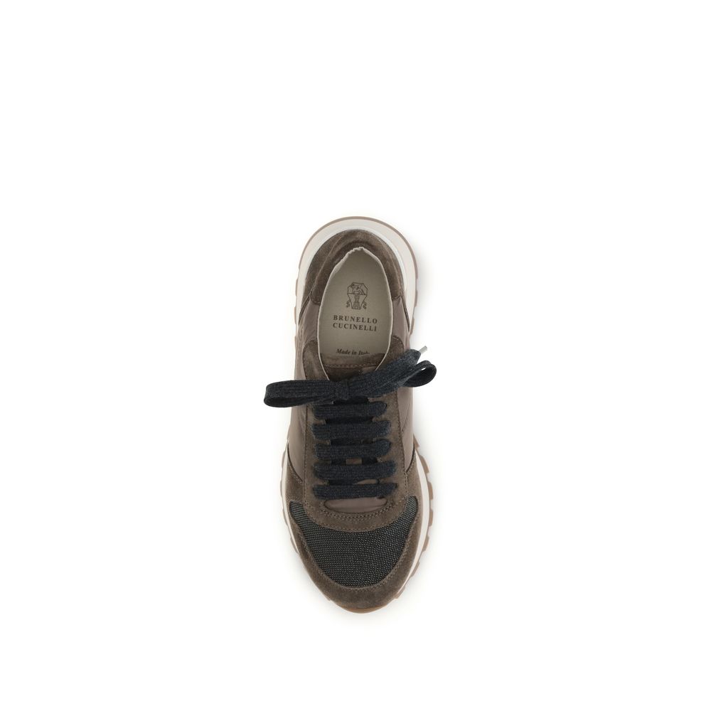 Brunello Cucinelli Braune Kalbsleder Bos Taurus Athletic Sneaker-4
